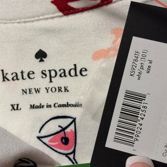 Kate Spade NWT With Love Long PJ Set Pajamas Size XL - Picture 4 of 4